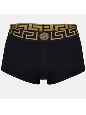 Versace Black Low Rise Greca Waistband Logo Trunks Large 1 Pc
